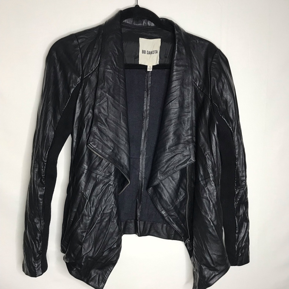 BB Dakota Women’s Black Faux Leather Jacket Small